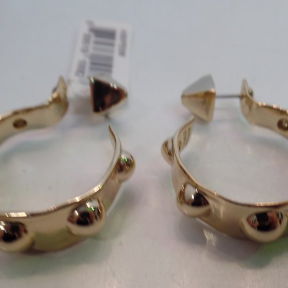 Alexis Bittar Gold Tone Studded Hoop Earrings $145 New With Tags BEAUTIFUL - Picture 4 of 12